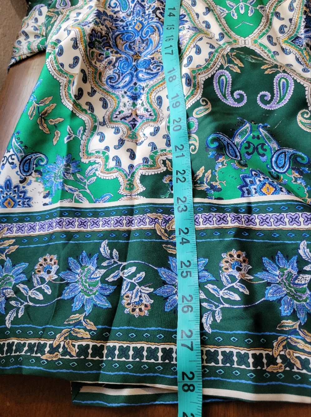 Zara Kimono Wrap Jacket Size M Floral Tapestry Print Blue Green - Picture 7 of 7